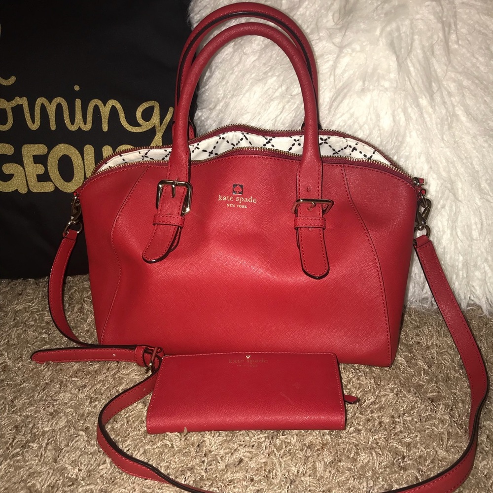 Red Kate Spade with wallet